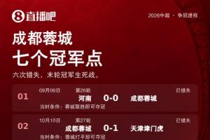 成都蓉城连续错失6个冠军点 你在其他体育项目见过类似的情况吗?